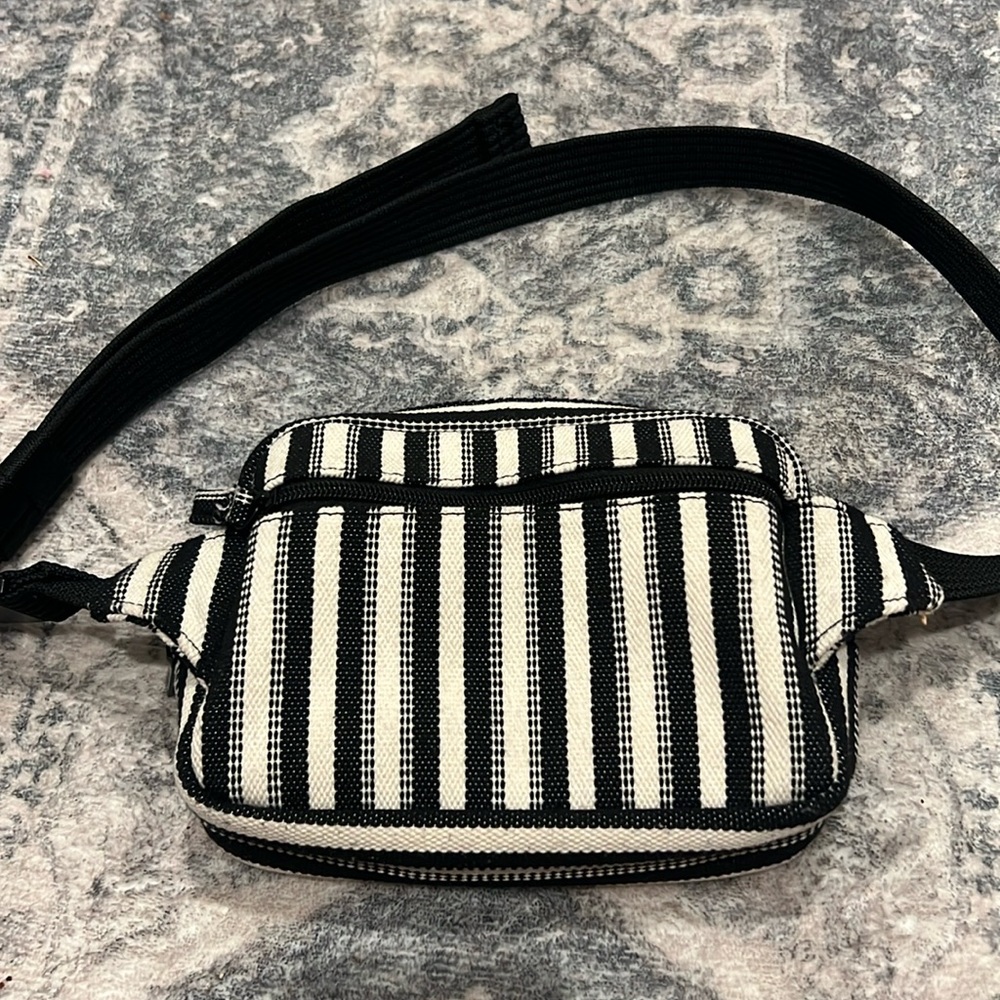 Beis Black and White Striped Crossbody/Belt Bag - Picture 2 of 6